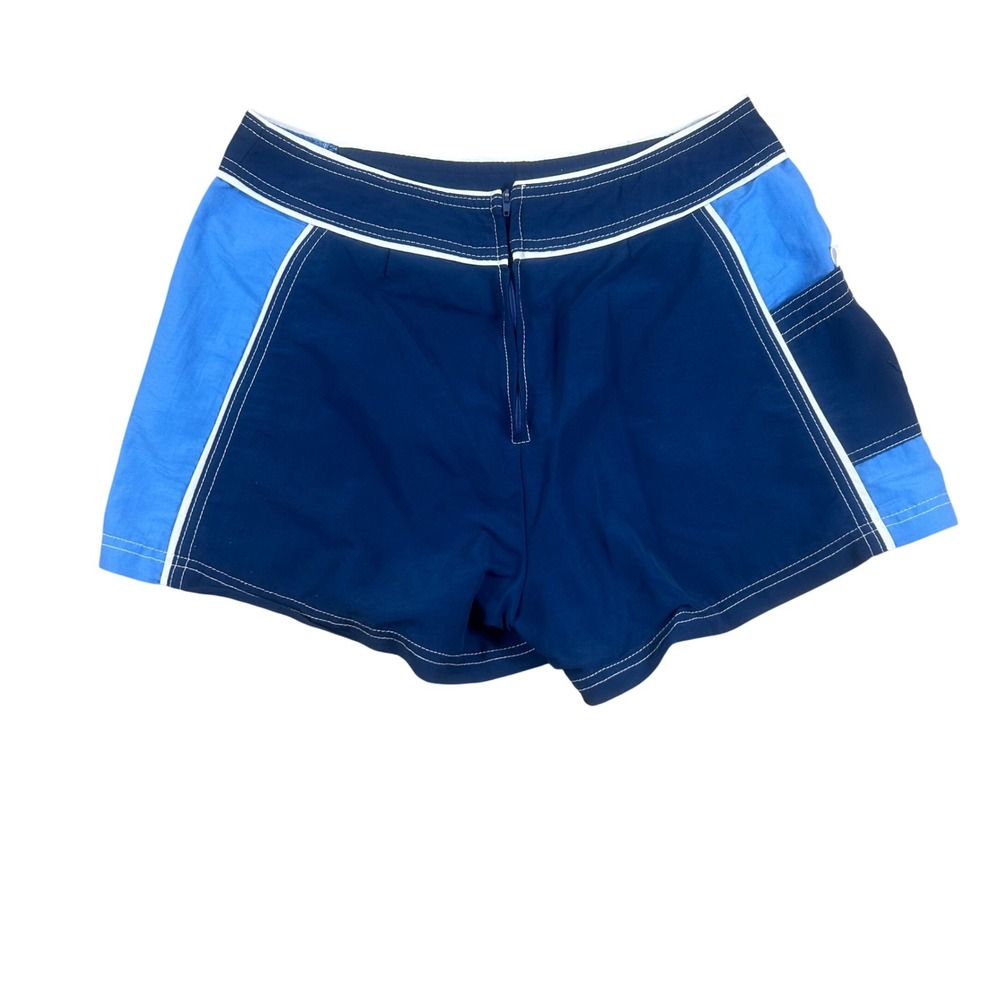 Sideout Womens Vintage Blue Colorblock Swim Skort Shorts Size 9 CQW6245 USA Made